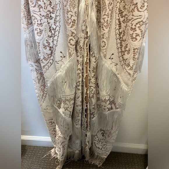 Vintage Lace Bohemian Fringe Dress Custom Made Bridal Wedding Maternity - Picture 6 of 15